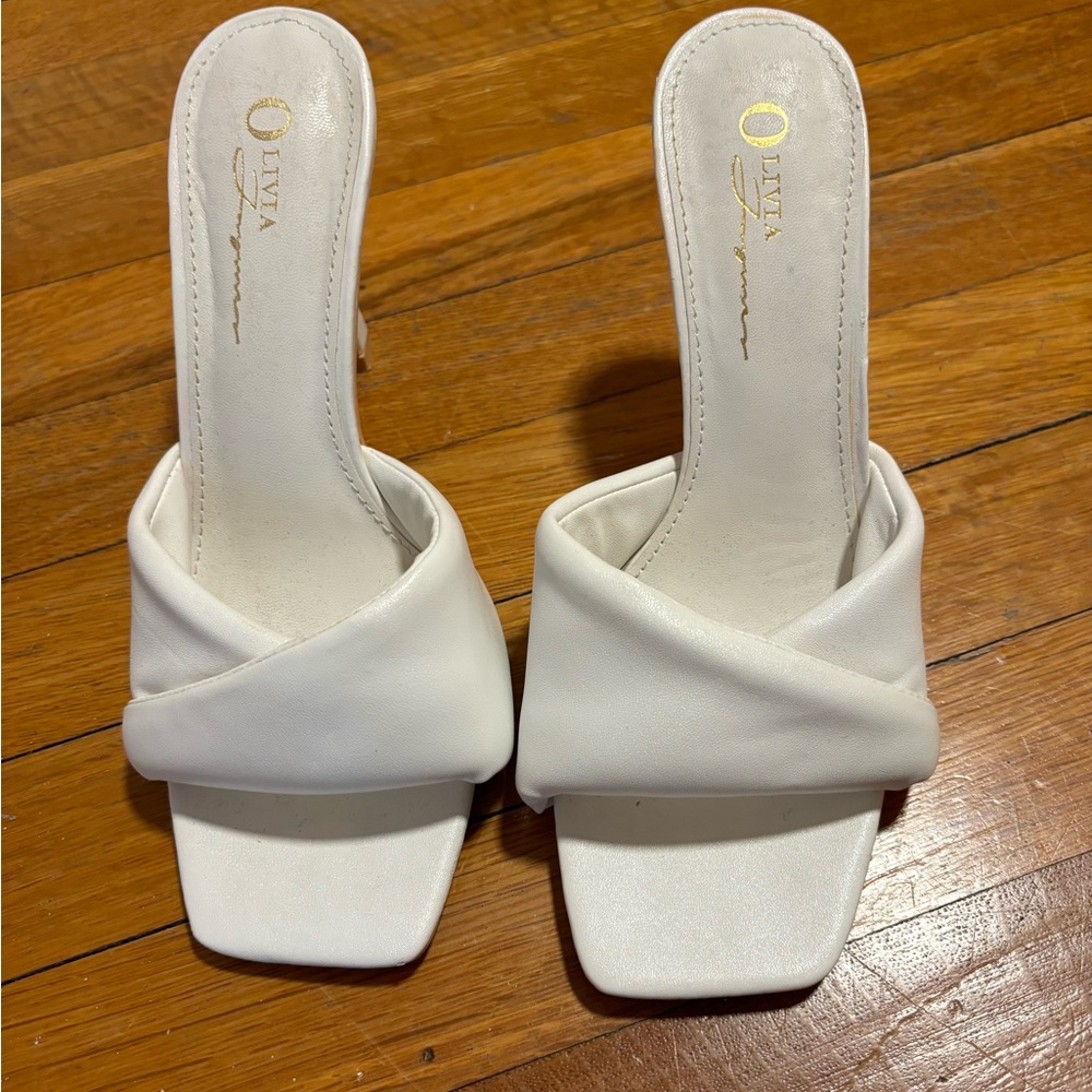 Wild Diva White Leather Heels